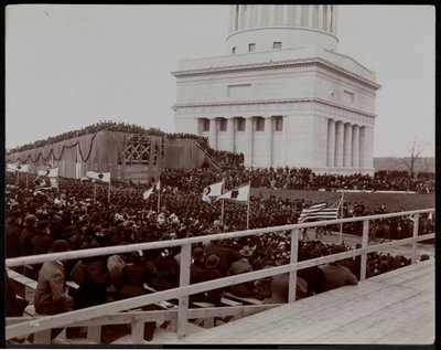 The Tomb, Bleachers and Crowd at the Dedication of Grant